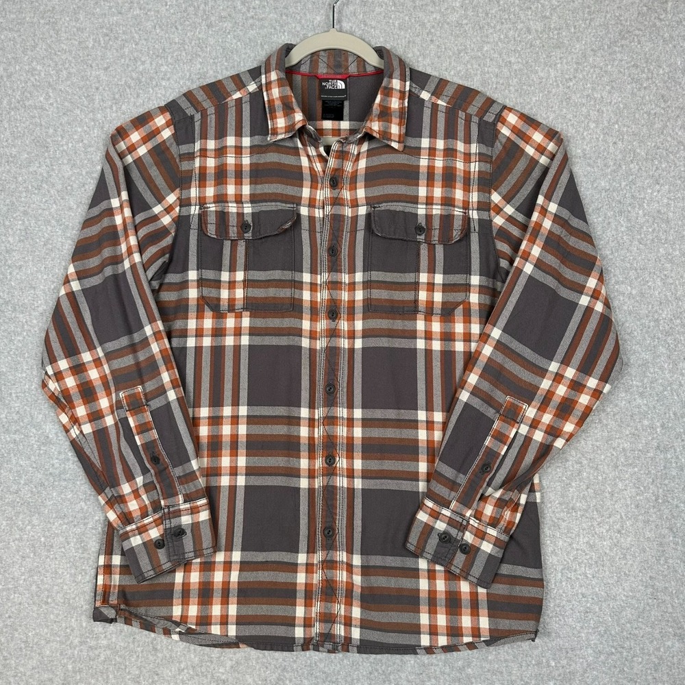 The North Face Flannel Shirt Mens M Plaid Flap Pockets Long‎ Sleeve Y2K Gorpcore